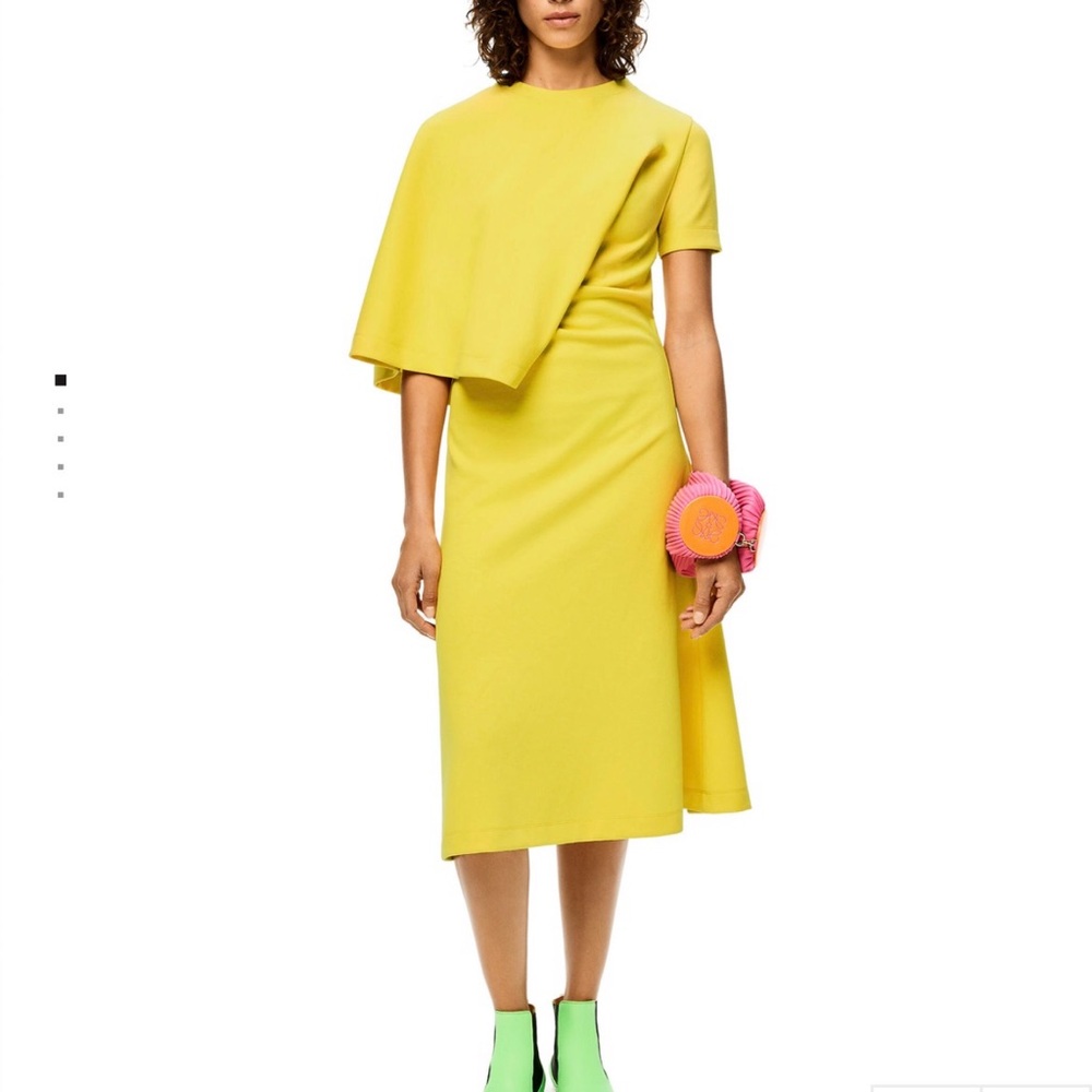 Loewe Yellow Dress asymmetric cotton blend sz 4 - Picture 16 of 16